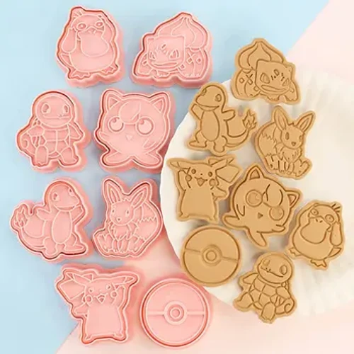 Nei 6 Stéck/Set Pokémon Figuren Cookie Cutter Cartoon DIY Bäckerei Schimmel Biscuit Press Stempel Embosser Zocker Pasty Kuch Schimmel Spillsaachen