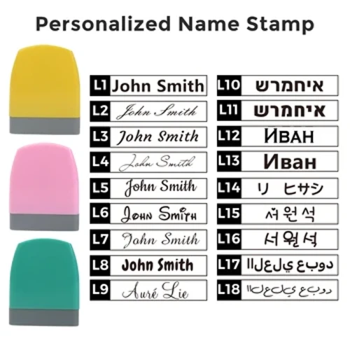 Personalized Name Letter Teacher Leader Signature Child Cloths Contract Selfing-inking Stamp 18 font available name toy