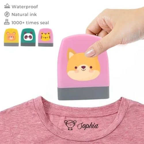 Cartoon Déieren Hond, Bier, Monkey Baby Kleeder Numm Stempel Fir Kanner Stoffer Waasserdicht Net-Fading Spillschoul Kanner Numm Sigel