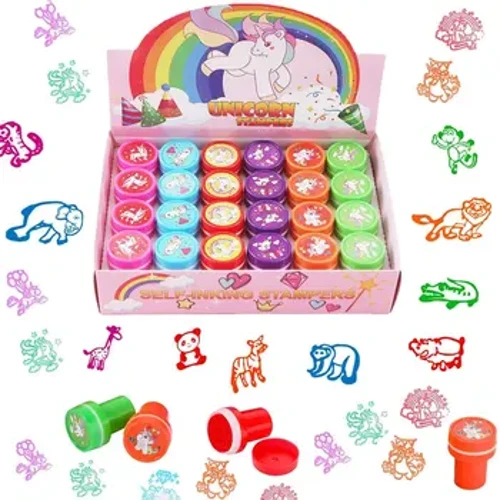 Bolalar uchun 2/24 dona turli xil markalar o'z-o'zidan siyoh markalari Bolalar o'yinchoqlari markalari yuz muhri Scrapbooking DIY rasm fotoalbom dekoratsiyasi