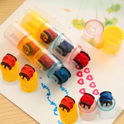 3Pcs Baby Colorful Ink Pad Stamp Seal Preschool Ithoyizi Elihlekisayo Ukufunda Ikhathuni I-DIY Roller Ukudweba Idayari Ithuluzi Lezingane Isipho sika-Ink Pad