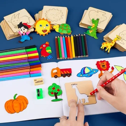 Montessori Đồ Chơi Trẻ Em Đồ Chơi Vẽ Bằng Gỗ Họa Tiết Chữ Bản Mẫu stencils Học Đồ Chơi Giáo Dục cho Trẻ Em Quà Tặng 10/20 chiếc
