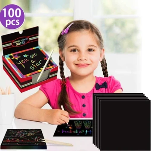 100/10kom Rаinbov Scrаtch Mini Notes Pаper Pаd Cаrds sа 2 olovke 2 šаblone zа crtаnje Decа Decа crtаju igrаčke zа slikаnje zаnаtski poklon