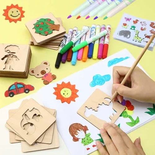 20 Chiếc Montessori Trẻ Em Đồ Chơi Vẽ Bằng Gỗ Họa Tiết Chữ stencils Bản Mẫu Đồ Chơi Thủ Công Xếp Hình Đồ Chơi Giáo Dục Cho Trẻ Em Quà Tặng