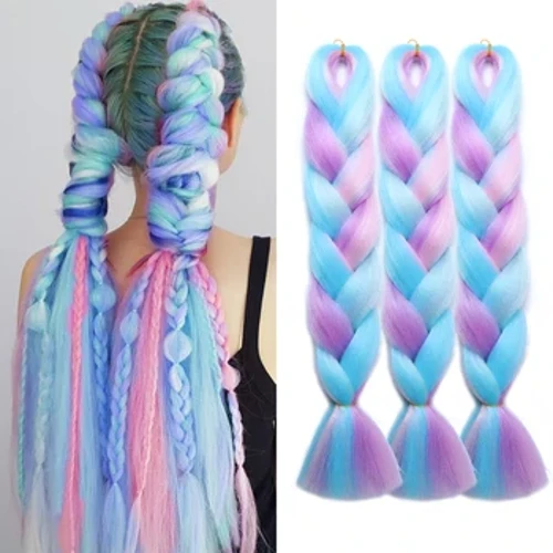 24 Zoll Ombre Rainbow Mixed Color Jumbo Braids Fir Dreadlocks Box Braids Synthetesch Braiding Hoer