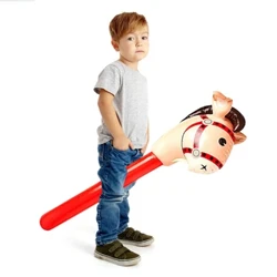 Giocattolo gonfiabile del cavallo del bastone della testa di cavallo del gioco di equitazione all'aperto dei bambini dei bambini