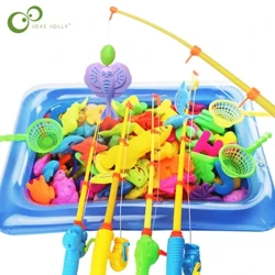 Kanner Fëscherei Spillsaachen Spill Waasser Spillsaachen fir Baby Magnéitescht Staang a Fësch mat opbloosbar Pool Outdoor Sport Spillsaachen fir Kanner