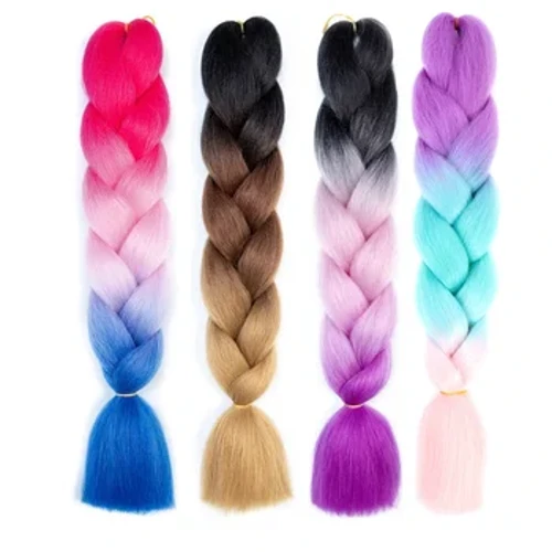 ʻO Synthetic 24Inch 100g ʻEkolu kala ʻulaʻula lauoho hoʻonui ʻia ʻo Jumbo Braids i hoʻopaʻa ʻia no nā wahine hoʻopaʻa lauoho lauoho.