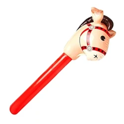 I-PVC Esebenzayo Ye-Multi-functional Classic ye-Inflatable Horse Head Stick Ride-on Animal Toy for Kid Plaything Party Decor