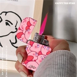 Tecknad Söt Ny Design Cigarr Tändare Rosa låga Uppblåst Jet Tändare Stark Eld Power Bärbar Bränsle Tändare Roliga leksaker för män