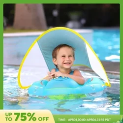Baby Swimming Float With Canopy Inflatable Infant Floating Ring Kids Swim Pool Accessories Circle Bathing Summer Toys