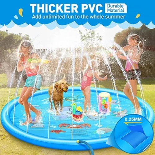 PVC Barn vattenmatta 100/150 CM Sommarstrand Uppblåsbar pool Vattenspraymatta Utomhus Spelmatta Simbassäng Barnleksaker