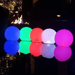 Amabhola Olwandle E-LED Akhanya Ebumnyameni Imibala Eyi-16 Izibani Zephuli Yechibi Elifuthayo Amathoyizi Angaphandle E-Pool Beach Party Supplies for Decoration Neon