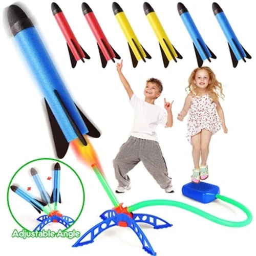 Kid Air Raket Foot Pump Launcher Utomhus Luft Pressad Stomp Soaring Raket Leksaker Barn Lek Set Hoppa Sportspel Leksak för barn