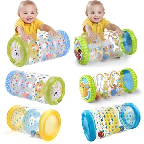 Bơm Hơi Cho Bé Tập Bò Con Lăn Đồ Chơi Có Lục Lạc Và Bóng PVC Phát Triển Ban Đầu Thể Dục Đồ Chơi Đồ Chơi Giáo Dục Sớm Cho Trẻ Em