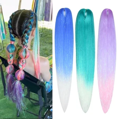 Miss Rola synthetig 22 modfedd 60g kanekalon gwallt tinsel gwifren tinsel jumbo braid yaki estyniad gwallt syth twist braid swmp swmp cyfanwerthol