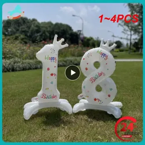 1~4PCS Amayintshi Amile Wokugubha Usuku Lokuzalwa Amabhaluni Inombolo Yomqhele I-Aluminium Yefilimu Amabhaluni Efilimu Iphathi Umhlobiso Weholide Ongavuthikaliyo