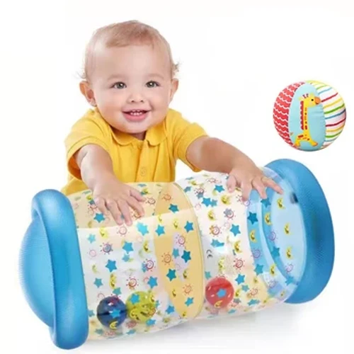 Bơm Hơi Cho Bé Tập Bò Con Lăn Đồ Chơi Có Lục Lạc Và Bóng PVC Đồ Chơi Giáo Dục Sớm Phát Triển Sớm Thể Dục Đồ Chơi Dành Cho Trẻ Em