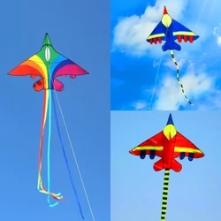 Envío Gratis, cometas de avión arcoíris para niños, vuelo de cometas, hilo para cometas de combate, cometa para exteriores, peonza giratoria con cuerda, juguete inflable