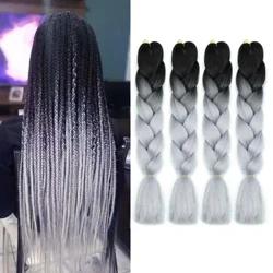 1/2/3/4PCS/Pack 24 Inch Long Jumbo Braid Hair Ombre Color Synthetic Jumbo Braids Hair For Twist Crochet Braids Extensions
