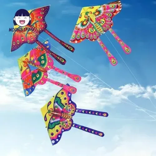 90cm Layang-layang Kupu-kupu Tradisional Gaya Kupu-kupu Warna-warni Sedheng Gaya Lipat Layang-layang Rekreasi Luar Ruangan Mainan untuk Anak-anak Mainan Acak Layang-layang