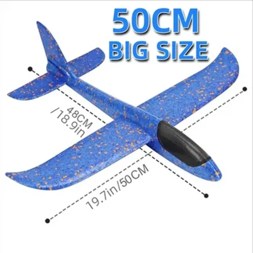 50CM Xốp Lớn Máy Bay Lượn Ném Tay Máy Bay Ánh Sáng Quán Tính EPP Bong Bóng Máy Bay Phóng Ngoài Trời Đồ Chơi Trẻ Em Dành Cho Trẻ Em Bé Trai quà Tặng