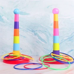 Jeu de cercle de lancer pour enfants, virole, jouets empilés, amusant, intérieur et extérieur, couches de cercle interactives Parent-enfant, cadeau d'éducation précoce