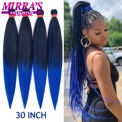 30 Zoll Jumbo Braids Hoer Extensions Braiding Hoer Pre-stretched Ombre Synthetic Braid YAKI Texture 1/2/4/6/8 Pcs Mirra's Mirror