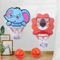 Kit de cerceau de basket-ball pour enfants, support de basket-ball créatif avec animaux de dessin animé, jeu d'intérieur et d'extérieur, jouets de Sport pour enfants