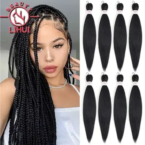 Soft Synthetesch Flecht Hoer Fir Kanner Jumbo Braids Hoer Kanekalon Fiber Xpression Pre-Stretched Yaki Straight Hoer Extensions