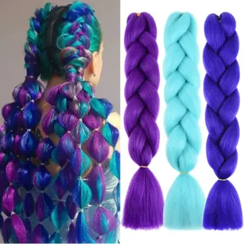 Capelli intrecciati colorati Capelli intrecciati colorati da 24 pollici per trecce Estensioni capelli sintetici colorati per intrecciare