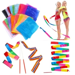 Rubans de gymnastique artistique, écharpes carrées 6 couleurs, jouets de sport de plein air pour enfants, exercices de danse, accessoires de Performance TMZ