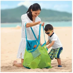 1pcs beach bag mesh buhangin panloob na panlabas na matibay na portable hand bag swimming isport na mga laruan ng pag -iimbak para sa mga bata na bag ng bata