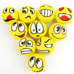 6pcs/lot 6.3cm nakangiting foam bola pisilin ang stress ball relief toy wrist ehersisyo mukha pu laruan bola para sa mga bata