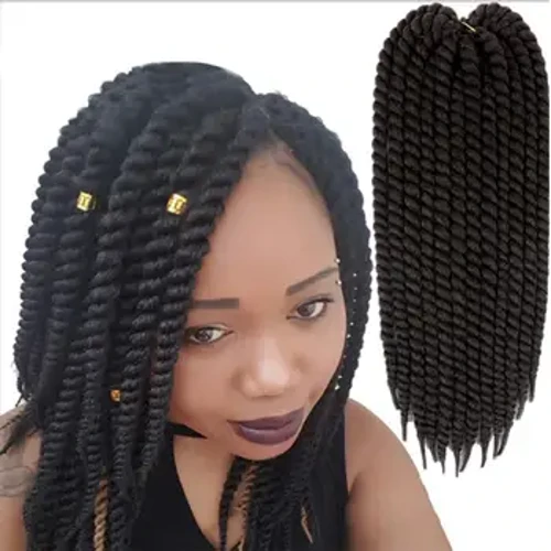 22-цалевы Spring Twist Dreadlock Synthetic Braid Hair Synthetic Braid Extension Афрыканскі парык Шыньон Плеценыя парыкі для жанчын