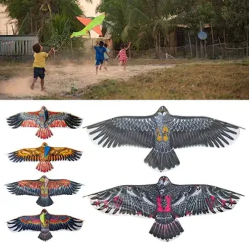 1.1 M Eagle Layang-layang dengan 30 Meter Garis Layang-layang Besar Eagle Flying Bird Layang-layang Anak-anak Hadiah Keluarga Perjalanan Taman Olahraga Luar Ruangan DIY Mainan