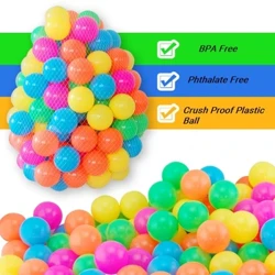 50Pcs Baby Ball Pit Ball para sa mga Bata Panlabas na Larong Palakasan ng Baby Playpen Tent Pool Ocean Ball Laruang Makukulay na Plastic Ball para sa mga Bata