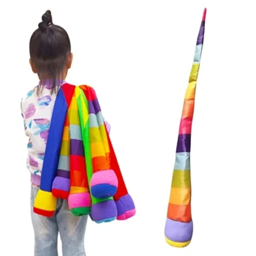 Giocattoli per bambini Asilo Palla da lancio a mano Sacchetto di sabbia Palla arcobaleno Giocattolo divertente Nastro Palla morbida Allenamento Fitness fisico Puntelli all'aperto