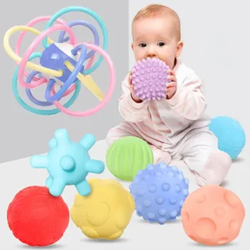 Leksaker för sensorisk utveckling för bebisar 0 till 12 månader Taktil babyboll Mjuka massageleksaker boll Pedagogiska babyspelleksaker