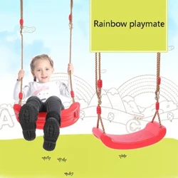 Kinderschaukel, fliegendes Spielzeug, Gartenschaukel, Kinder, Hängesitzspielzeug mit höhenverstellbaren Seilen, Indoor-Outdoor-Spielzeug, Regenbogen, gebogenes Brett