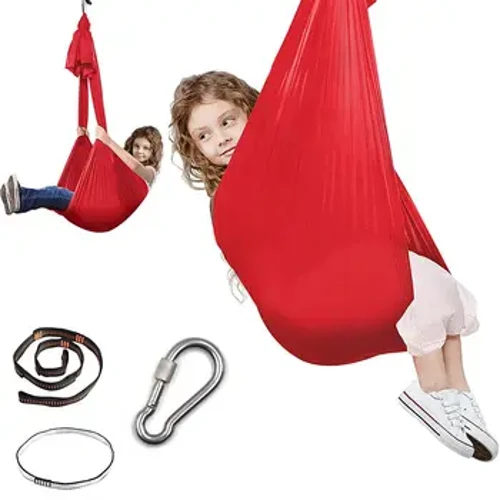Columpio de nailon para niños, hamaca de Yoga, columpio de cama elástica, hamaca ajustable, herramienta de Fitness con correas de extensión y mosquetones