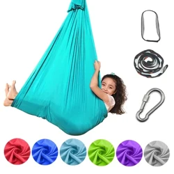 Hamac pour enfants, lit élastique, balançoire intérieure et extérieure, réglable, outil de Yoga, Fitness, avec sangles d'extension, mousquetons