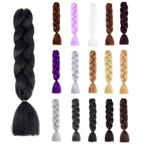 60cm Hoʻopaneʻe ʻApelika ʻApelika Kuʻi Kuʻi Ponytail Jumbo Braid lauoho kiʻekiʻe kiʻekiʻe Fiber ʻApelika Wig