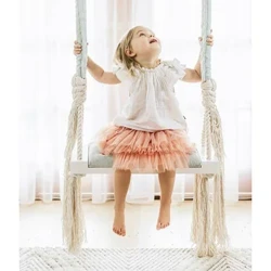 Ghế Xích Đu Trẻ Em Kid Treo Xích Đu Bộ Đồ Chơi Trẻ Em Bập Bênh Gỗ Chắc Chắn Ghế Có Đệm An Toàn Cho Bé Trong Nhà Trang Trí Phòng Bé