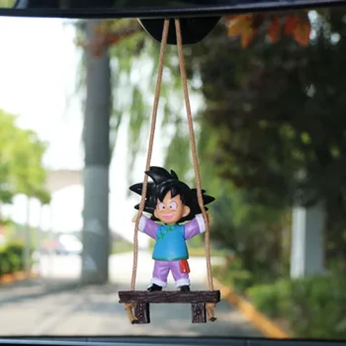Anime Dragon Ball Mwana Goku Na Vigogo Swing Model Gari Maoni ya Nyuma ya Kioo Mapambo ya Siku ya Kuzaliwa Kipawa cha Kitendo Mapambo Mapambo ya Kielelezo cha Gari