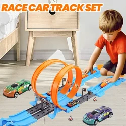 รถไฟแข่งรถชุด Mini Speed ​​Racing รถชุดการศึกษา Diy Race Careducational Interactive ของเล่นเด็ก
