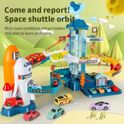 Space Shuttle Tema Trek Mobil Kanggo Anak-anak Diecast Hadiah Liburan Ulang Tahun Hot Wheels Anak-anak Mainan Pendidikan Balapan Setel Mobil Rel