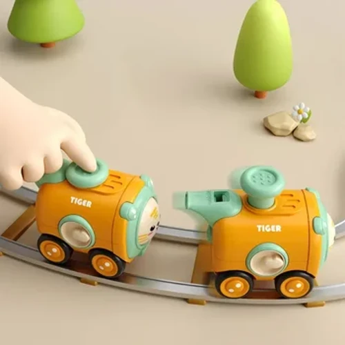 Quán tính Xe đồ chơi Báo chí Tiến về phía trước Chế độ Xe lửa thay đổi khuôn mặt có còi Chất liệu ABS Chống rơi Xe hoạt hình Quà tặng cho trẻ em