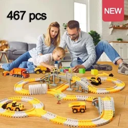 137-467 Chiếc Điện Trẻ Em Đường Đồ Chơi Xe Ô Tô Kỹ Thuật Xe Đồ Chơi Giáo Dục Trẻ Em Đường Đua Ô Tô Đồ Chơi Xe Lửa Cho Trẻ Em quà Tặng Sinh Nhật