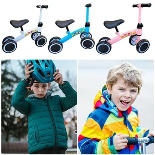 Xe thăng bằng cho bé 1 tuổi Xe tập đi Đồ chơi không có bàn đạp 4 bánh xe im lặng và ghế mềm Quà tặng xe đạp đầu tiên cho trẻ em